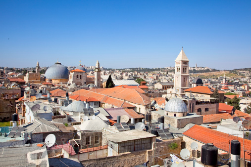 Panoramic view on old part of Jerusalem city,  Israel