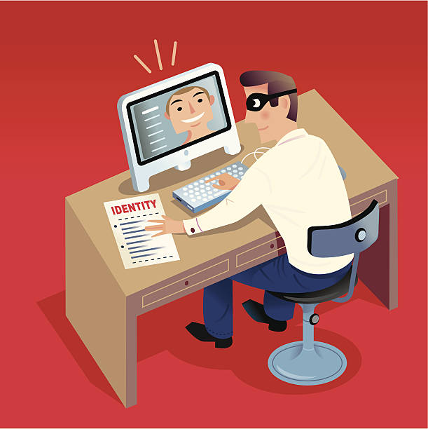 Identity Theft  synthetic identity theft stock illustrations