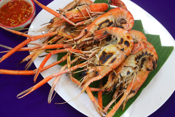 istock grilled shrimp, grilled big river prawn 1489903348