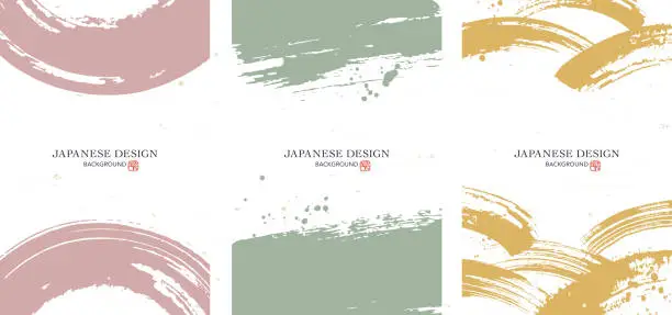 Vector illustration of Abstract background with brush strokes. Japanese style. Grunge texture.