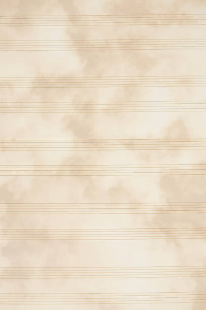 close up of old music sheet on the table