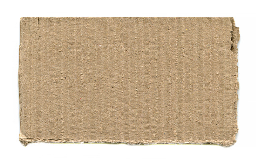 Old blank cardboard paper texture isolated on white background.