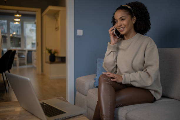 istock Young woman working from home 1489926688