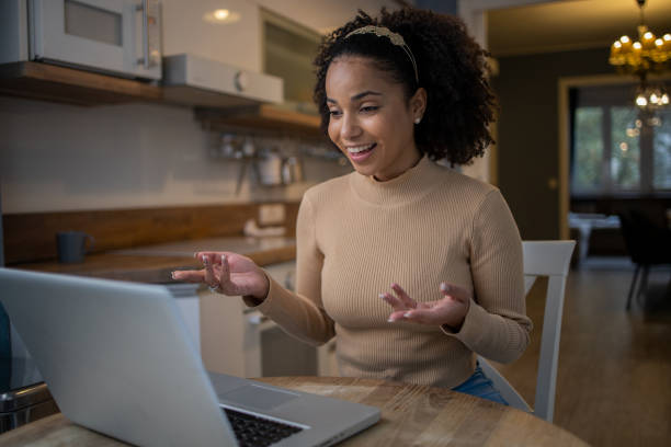 istock Young woman working from home 1489926714