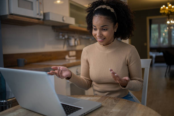 istock Young woman working from home 1489926718
