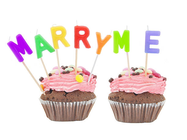 istock Marry Me Candles on Chocolate Cupcakes 148992841