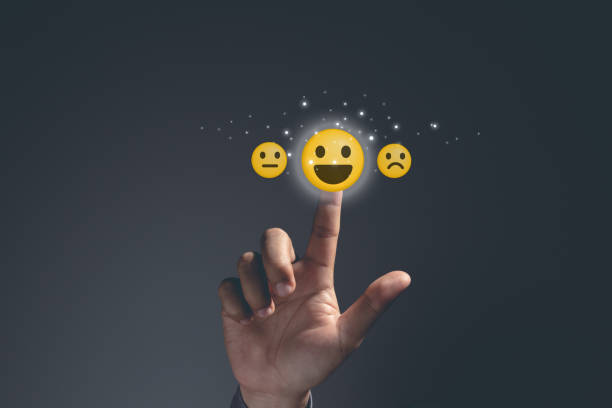istock Infographics and icons rating form customer satisfaction level 1489929696