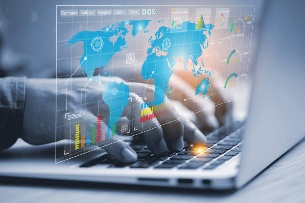 istock Infographics and icons E-learning online education for university students Faculty of Computer Digital Technology 1489929723
