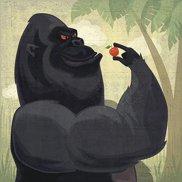Vector illustration of funny gorilla