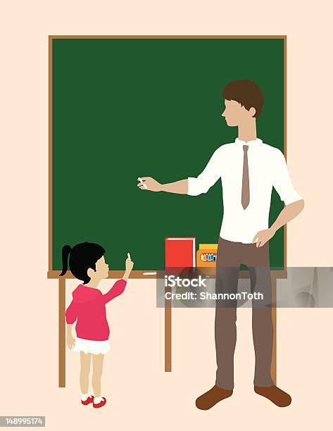 Professor Com Alunos Chalkboard - Arte vetorial de stock e mais imagens de Adulto - Adulto, Aprender, Banda desenhada - Produto Artístico