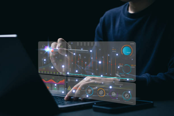 istock KPI and metrics connected to the database for technology finance, operations, sales, marketing. Smart digital marketing data management concept 1489951985