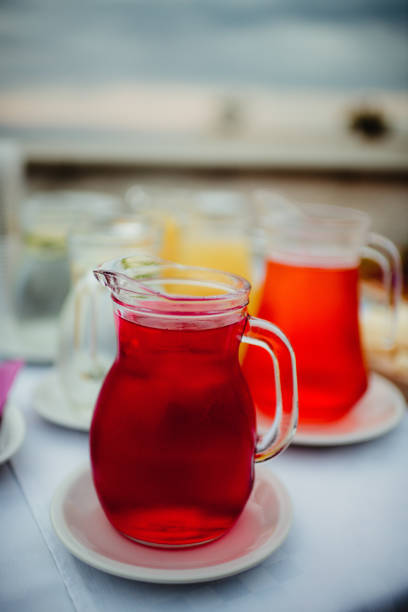 istock Pitchers of wine and punch at a party 1489957064