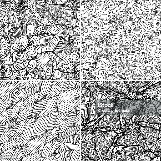 Seamless Abstract Handdrawn Pattern Stock Illustration - Download Image Now - Abstract, Backgrounds, Decoration