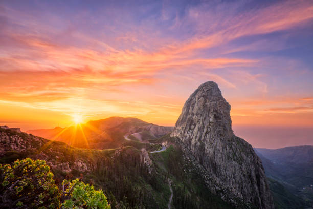 Roque Argando at sunrise - La Gomera island, Spain
