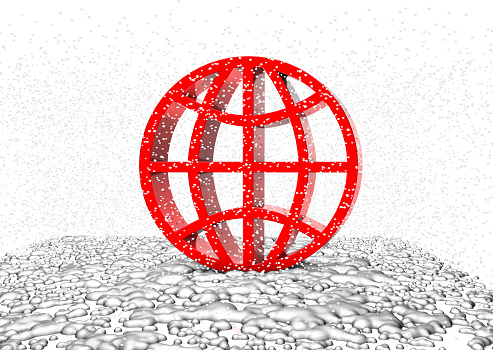 Globe Symbol Under Snow