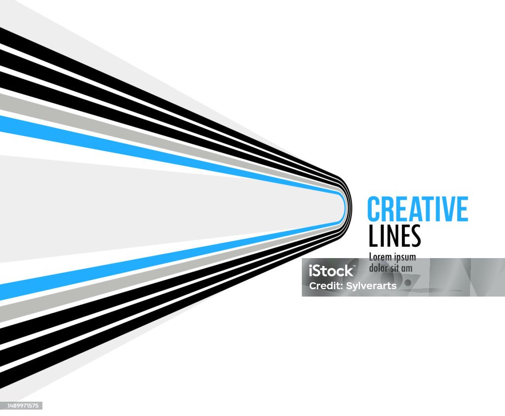 Creative Lines Vector Abstract Background 3d Perspective Linear Graphic ...