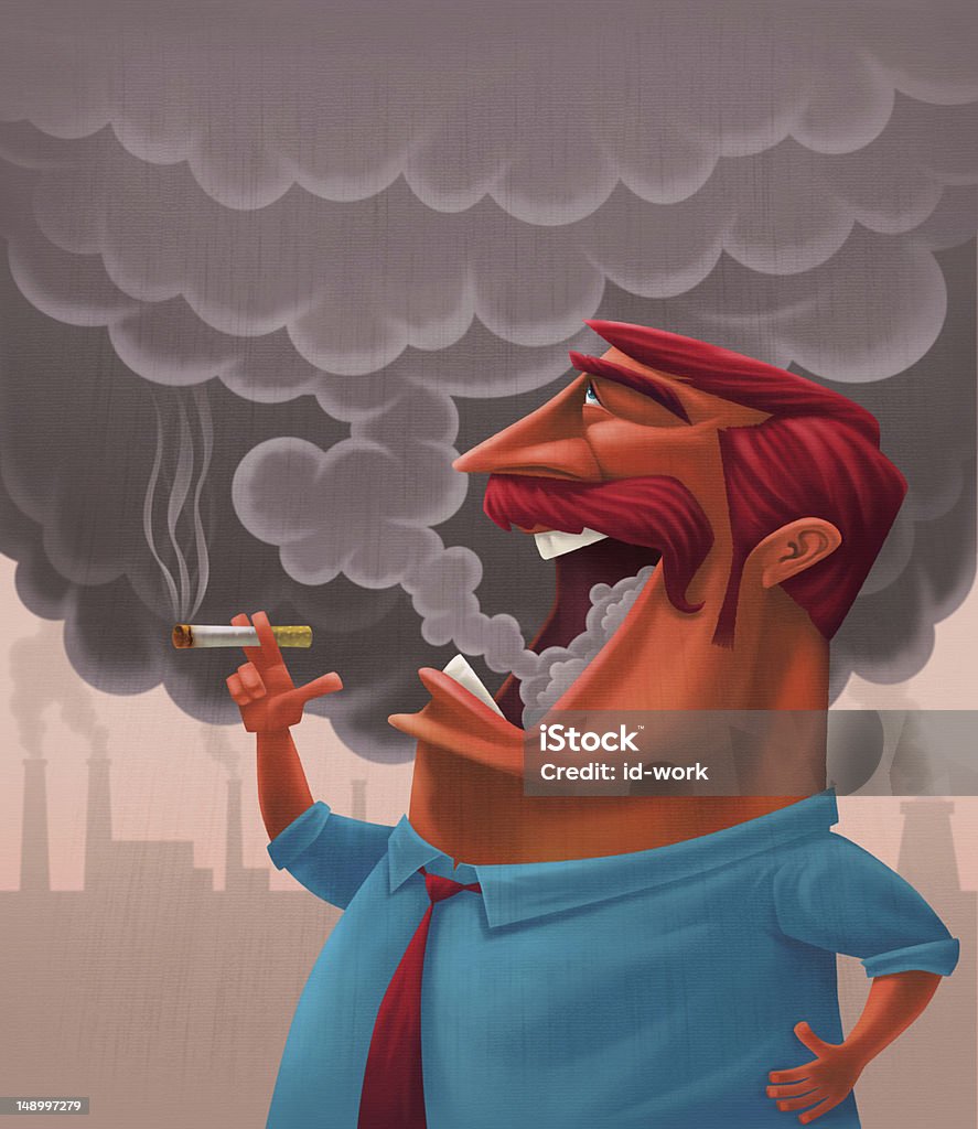 Hombre para fumadores - Ilustración de stock de Adicción libre de derechos