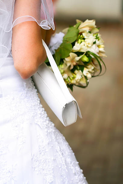 istock Wedding dress and accessories on a bride 148997436