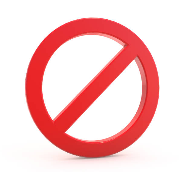istock Warning sign 3d isolated on white background. 3d Realistic Red prohibited sign. 1489979270