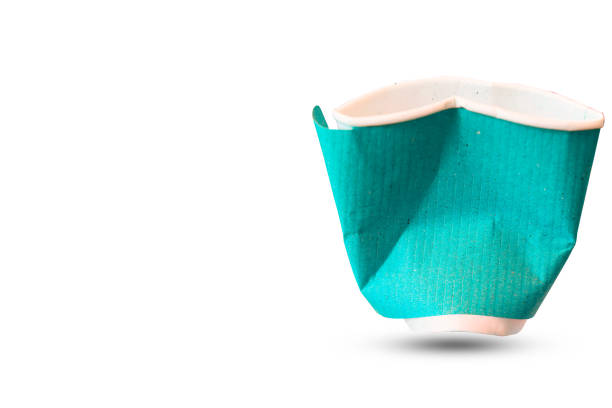 istock Crumpled of drink paper cup cut out. 1489986685