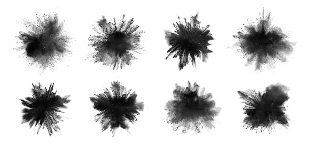 istock Explosion of white powder on a black background, isolated 1489992586