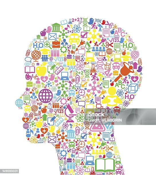 Background School Head Colour Stock Illustration - Download Image Now - Learning, Backgrounds, Book
