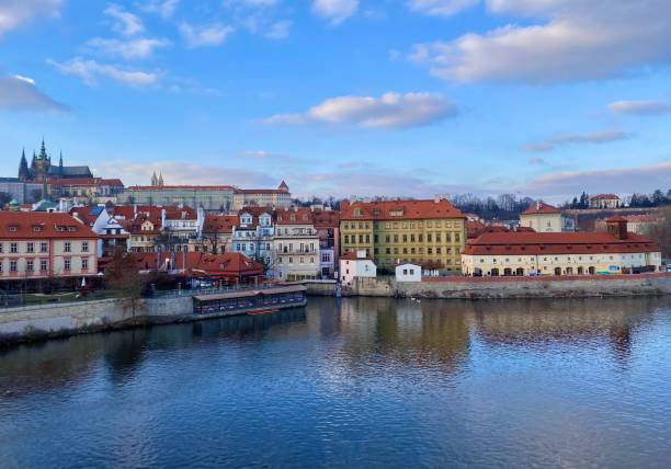 istock Vltava river and Charles bridge in Prague, Czech 1490002723