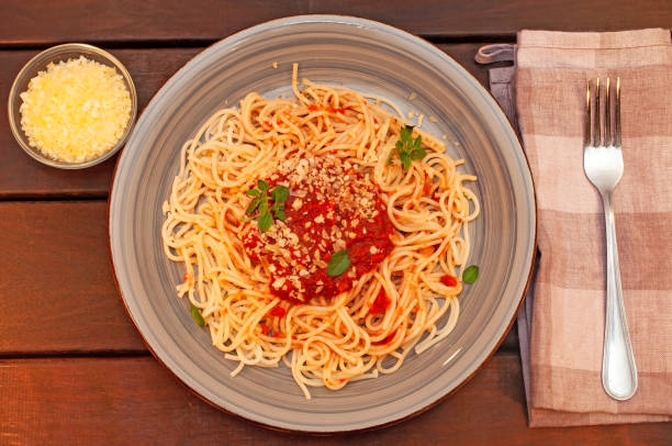 istock Spaghetti Bolognese pasta with tomato sauce and meat. 1490005656