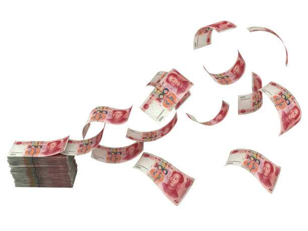 Chinese Yuan falling money finance crisis Chinese Yuan falling money finance crisis chinese yuan coin stock pictures, royalty-free photos & images
