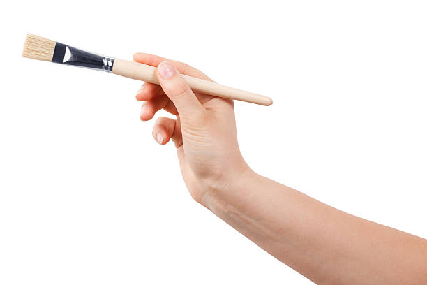 istock Paint Brush in a human hand 149000993