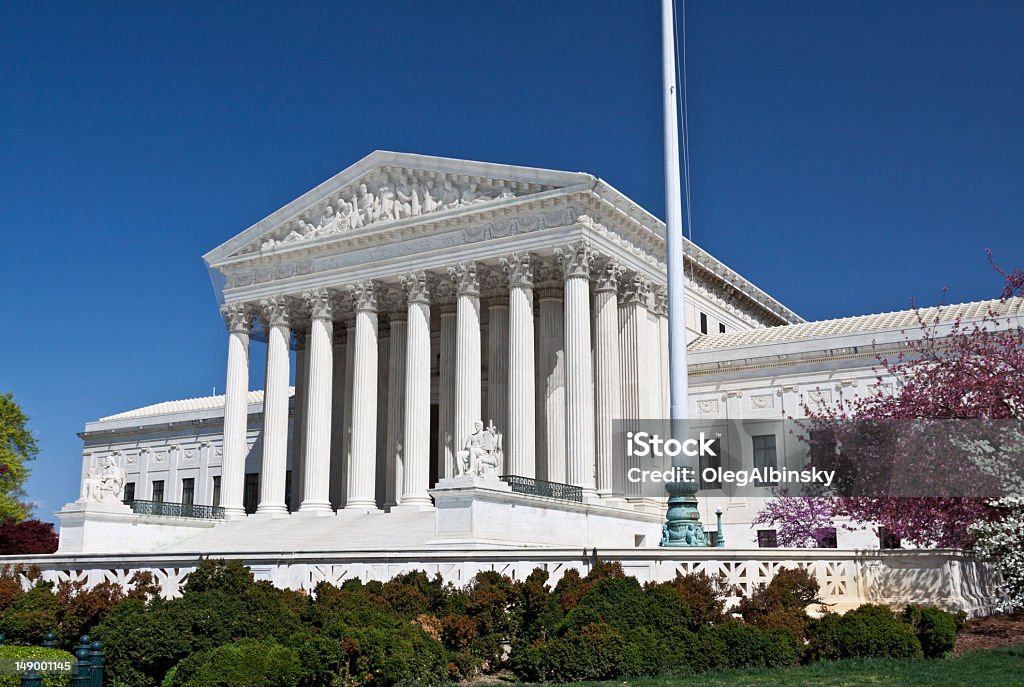 Nós Supremo Tribunal em Washington DC. Céu azul. - Foto de stock de Arquitetura royalty-free