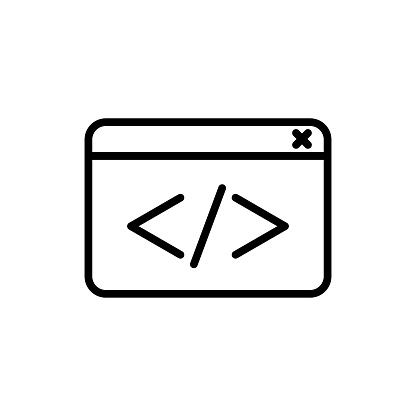 programming code outline vector icon programming code stock vector icon for web, mobile app and ui design