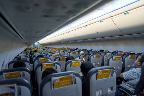 Interior shot of Nok Air Boeing 737-800 stock photo