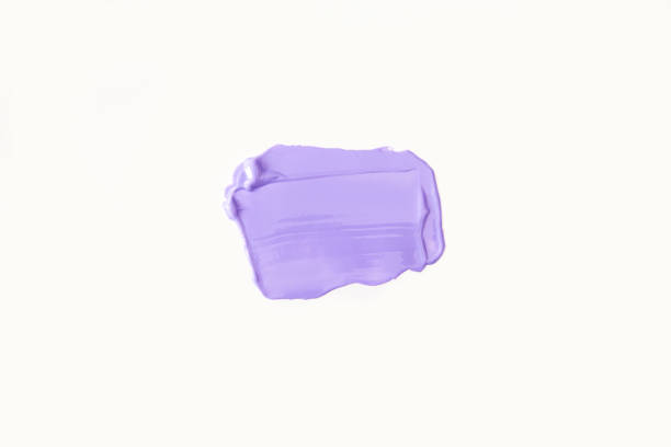 istock Light lilac smear on a white background. Top view, flat lay 1490017569