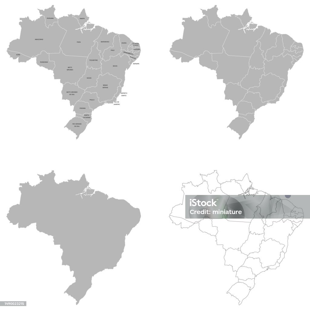 Brazil Map Vector Icon Brazil Map Stock Illustration - Download Image Now - Map, Outline ...