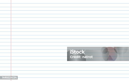 istock Notebook paper background. Lined notebook paper 1490024134