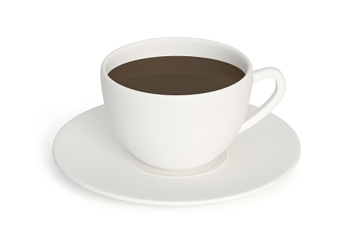 cup of coffee on white background 3d