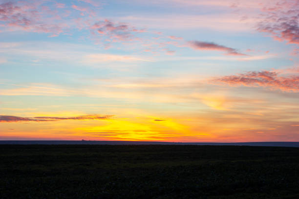 istock Beautiful sky with clouds at sunset. 1490030032