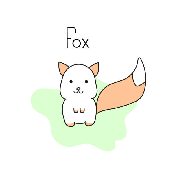 wektorowa ilustracja uroczego lisa w stylu doodle - fox network stock illustrations