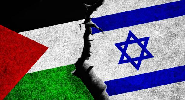 istock Israel and Palestine flags together.Israel vs Palestine 1490044517