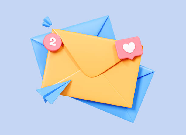 istock 3D Email communication. Letter in envelope. New message in mailbox. Mail notification concept. Subscribe to newsletter. Cartoon creative design icon isolated on white background. 3D Rendering 1490047356