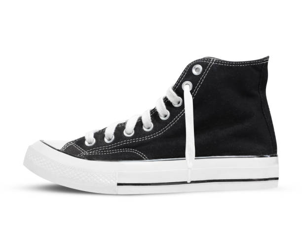 istock Black sneakers chucks taylor isolated on white background 1490047585