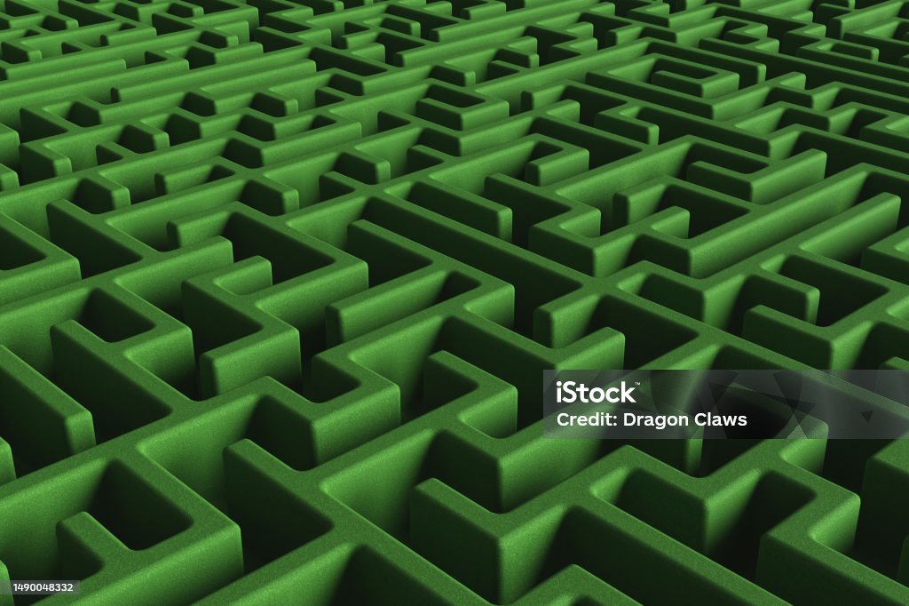 Maze Shadow Endless Green Grassy Maze With Hard Shadow Illustration As A Design ...