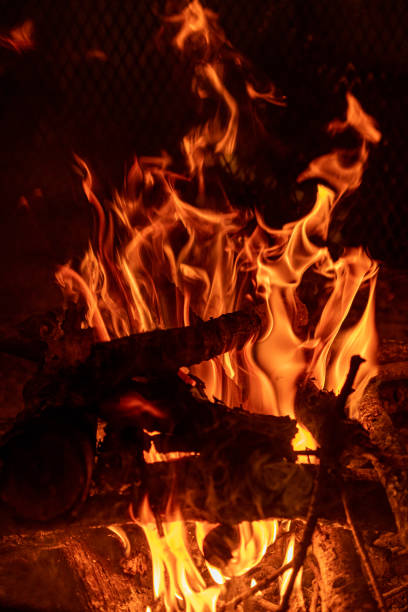 istock Close up shots of flames in a fire pit 1490048446