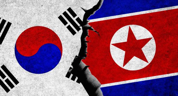 istock North Korea and South Korea flags together. South Korea vs North Korea 1490051763