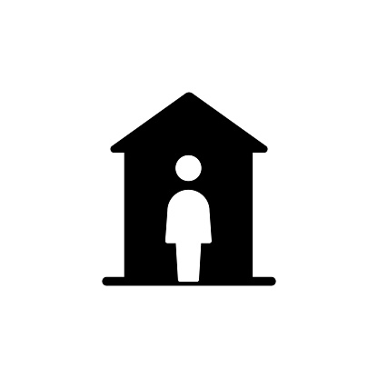 Stay at Home Icon Design with Editable Stroke. Suitable for Web Page, Mobile App, UI, UX and GUI design.