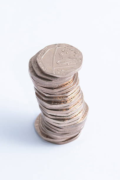 наборное в 20 пенсов - twenty pence coin стоковые фото и изображения