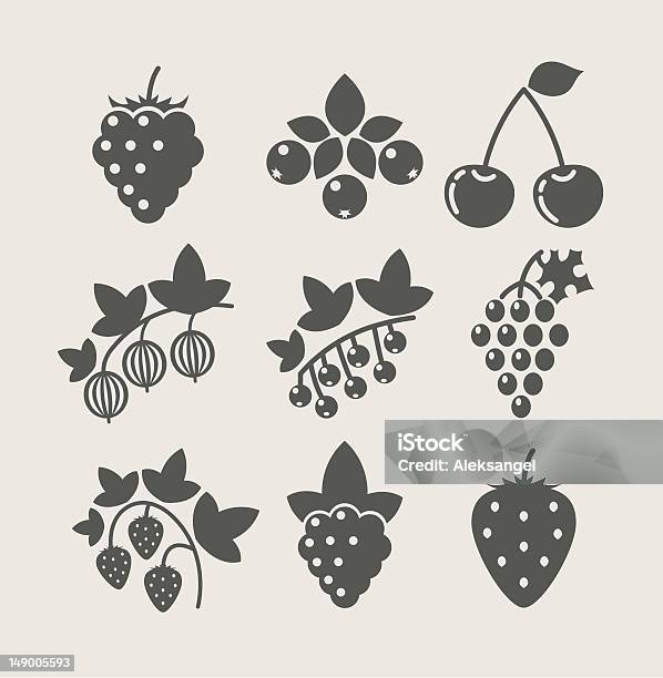 Set Of Berry Food Icon Stock Illustration - Download Image Now - Icon Symbol, Raspberry, Plant