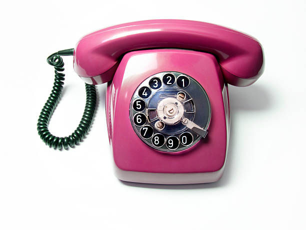 istock pink telephone, white background 149005704