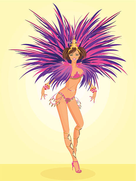 illustrazioni stock, clip art, cartoni animati e icone di tendenza di carnaval ragazza - showgirl